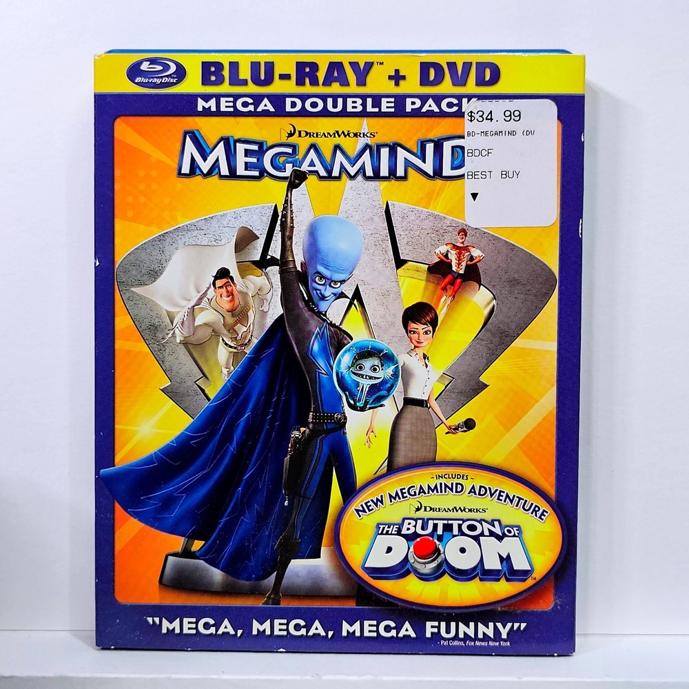 Dreamworks Megamind Mega Double Pack Blu-ray DVD Button Doom 2-Disc Will Ferrell